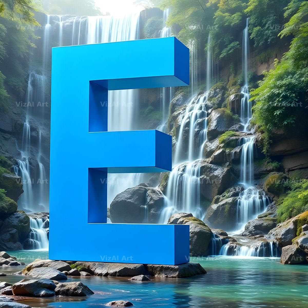 Tropical Waterfall alphabet letter E