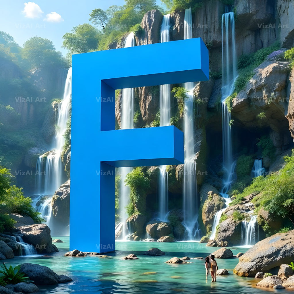 Tropical Waterfall alphabet letter F