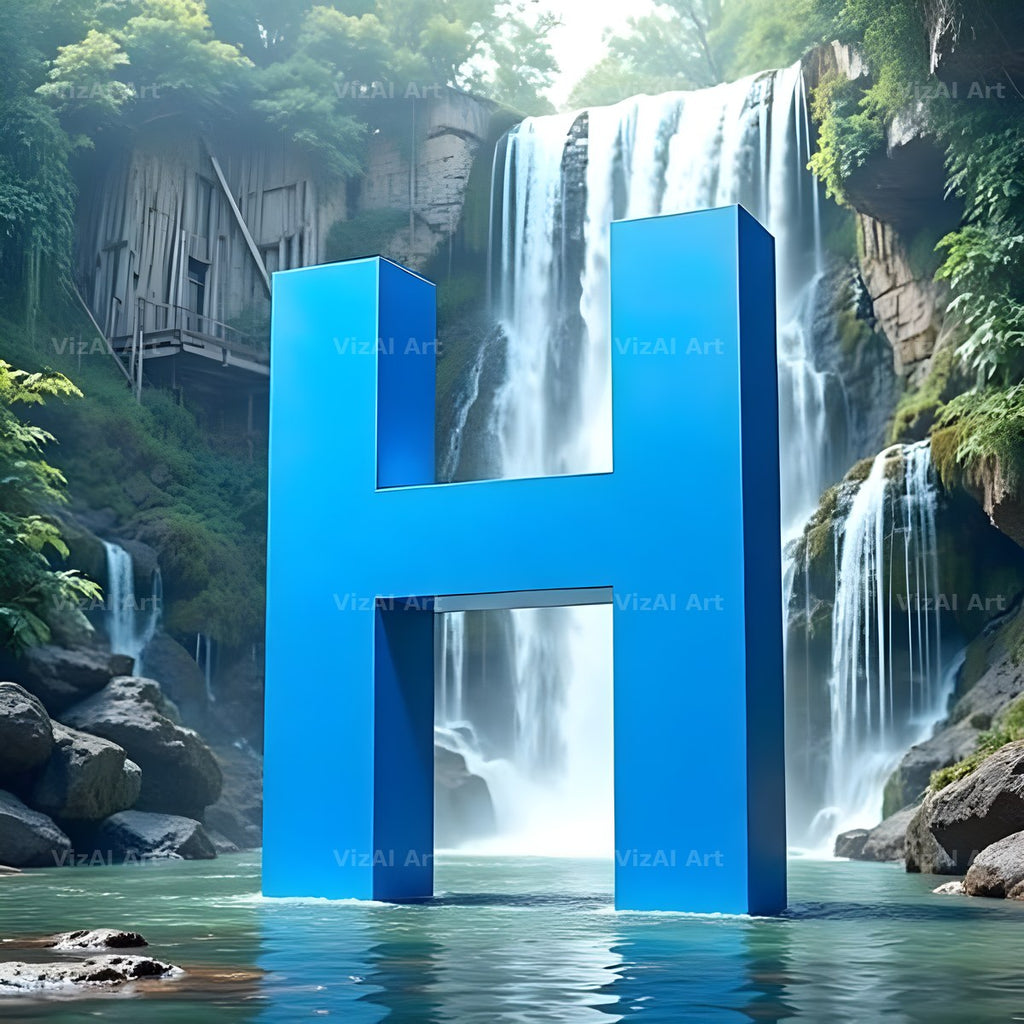 Tropical Waterfall alphabet letter H