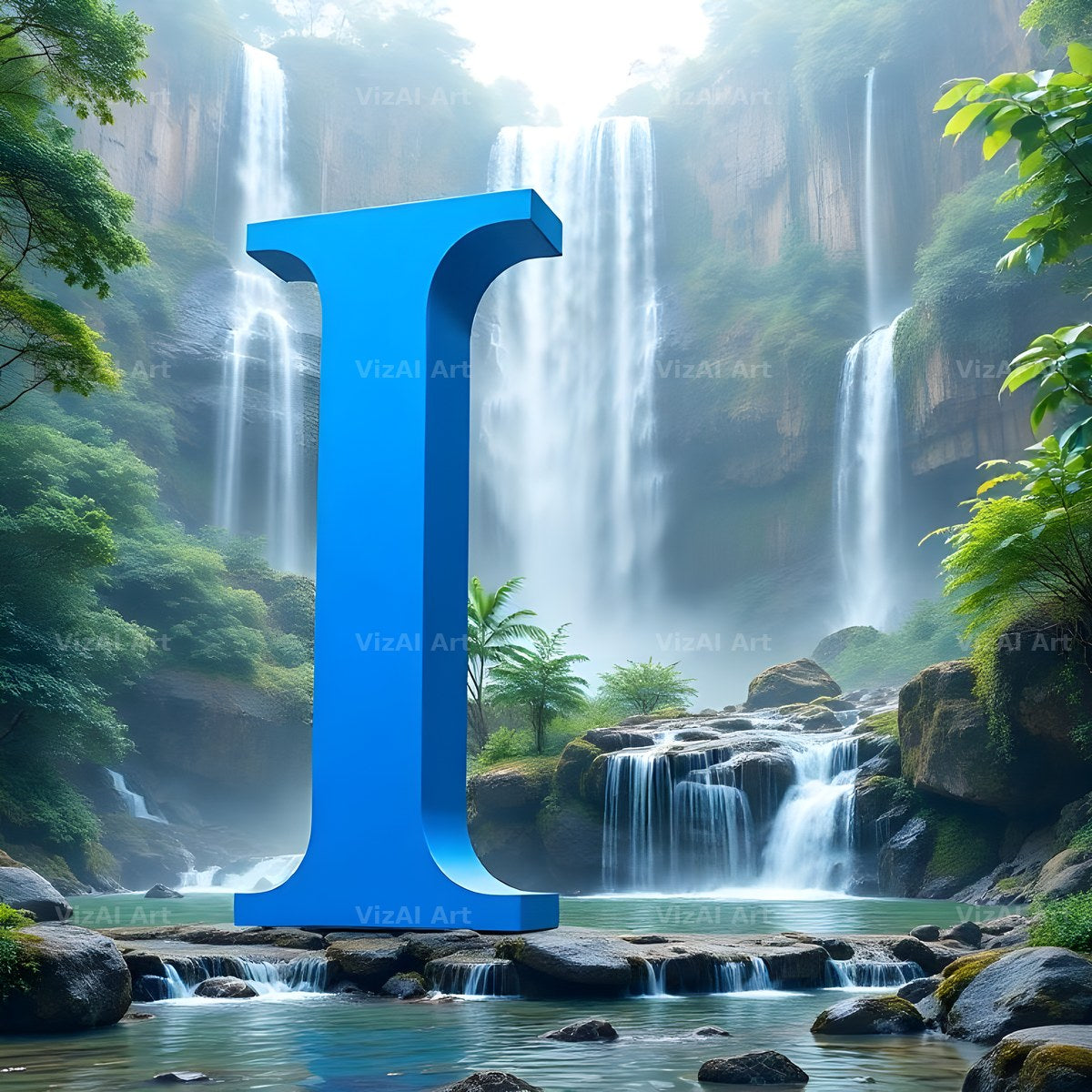 Tropical Waterfall alphabet letter I