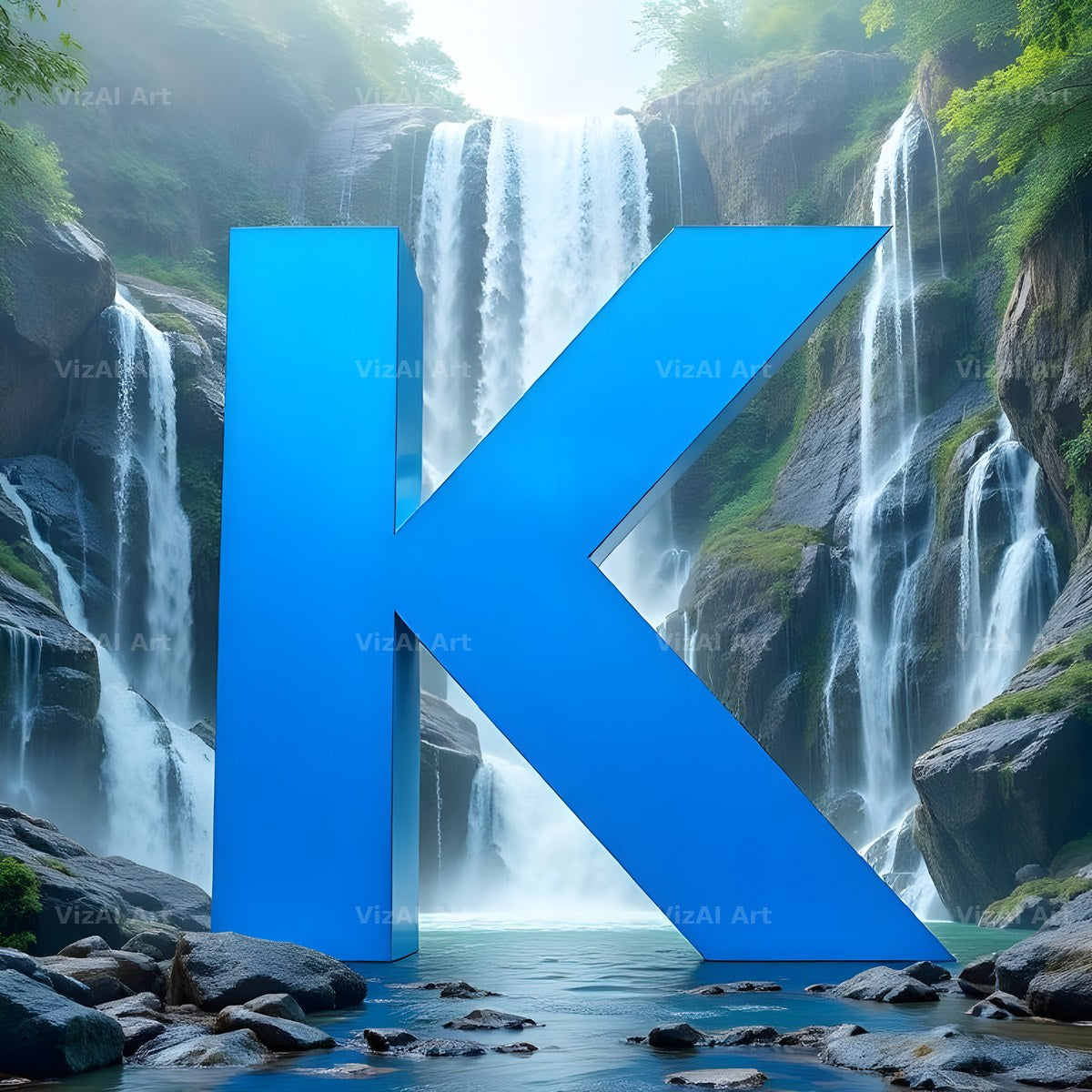 Tropical Waterfall alphabet letter K
