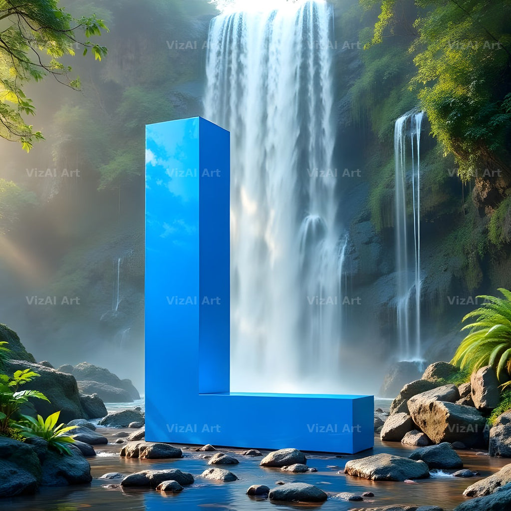 Tropical Waterfall alphabet letter L