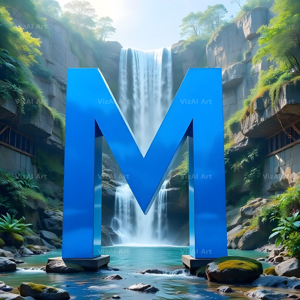 Tropical Waterfall alphabet letter M
