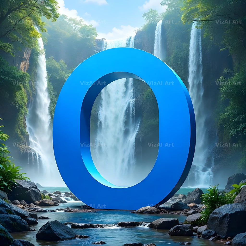 Tropical Waterfall alphabet letter O