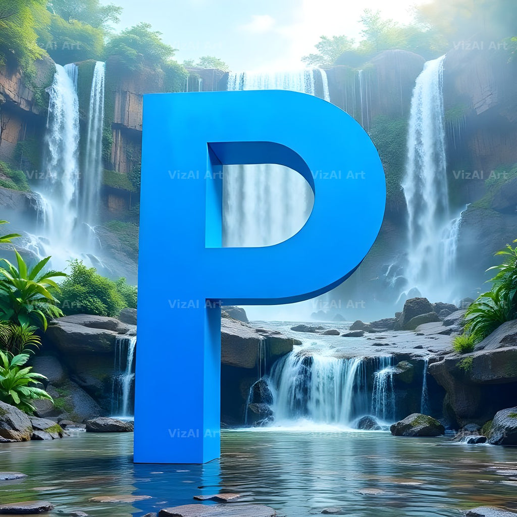 Tropical Waterfall alphabet letter P