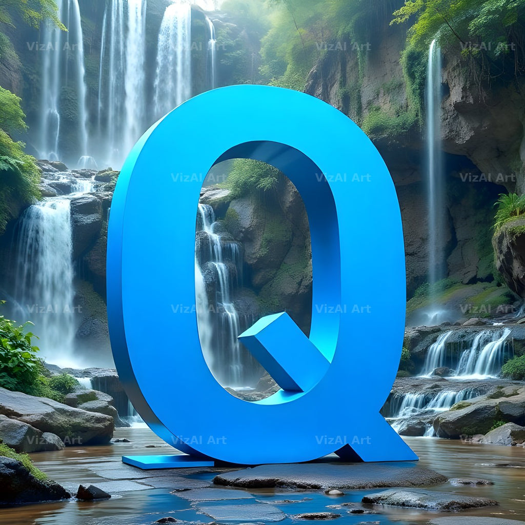 Tropical Waterfall alphabet letter Q