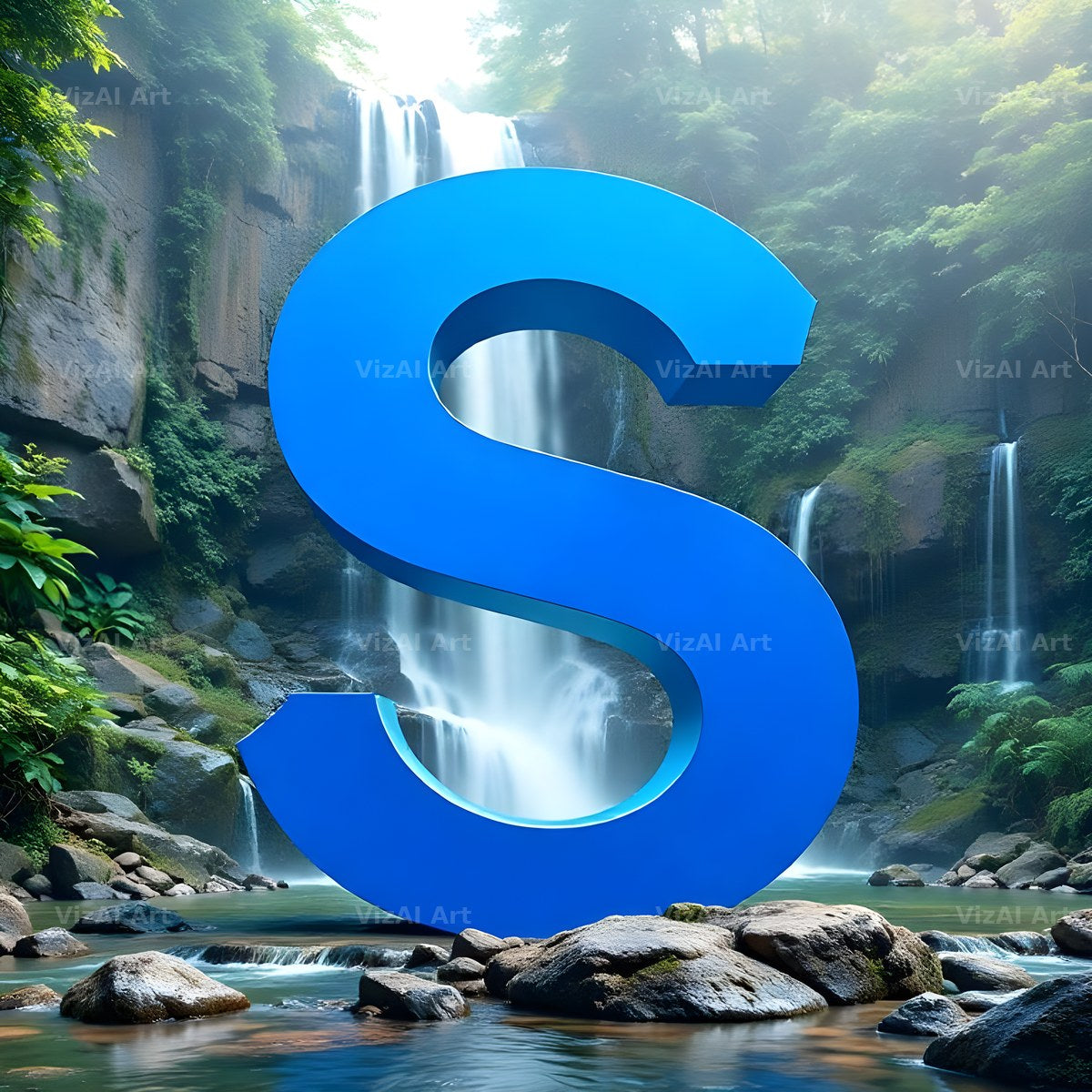 Tropical Waterfall alphabet letter S