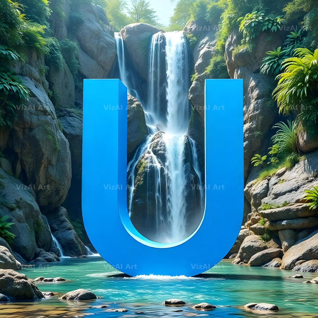 Tropical Waterfall alphabet letter U
