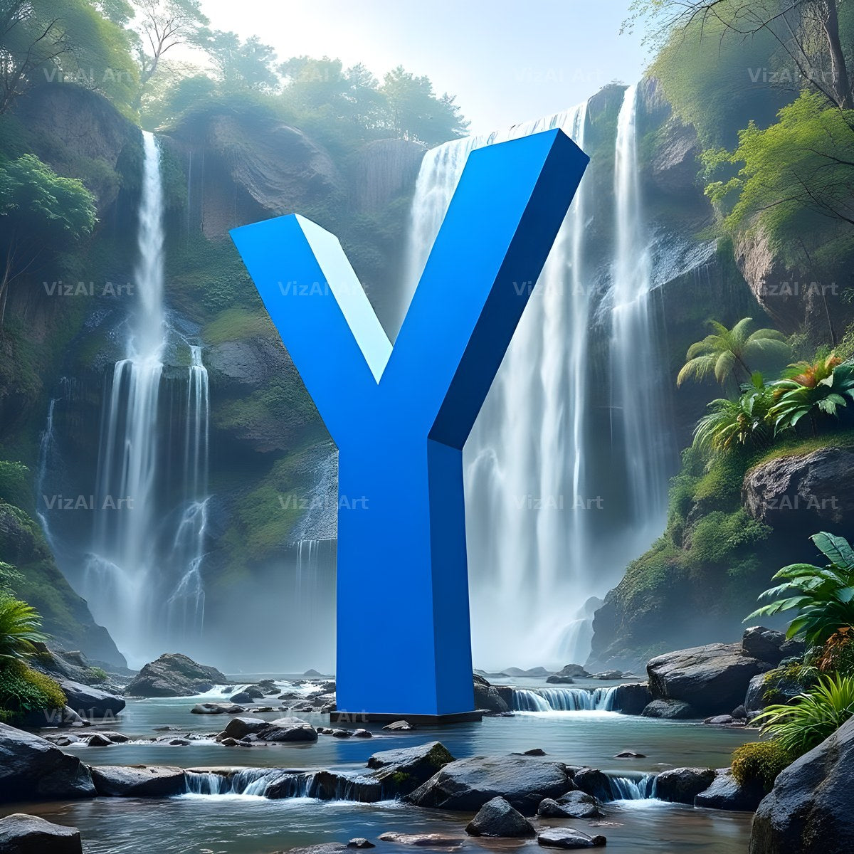 Tropical Waterfall alphabet letter Y