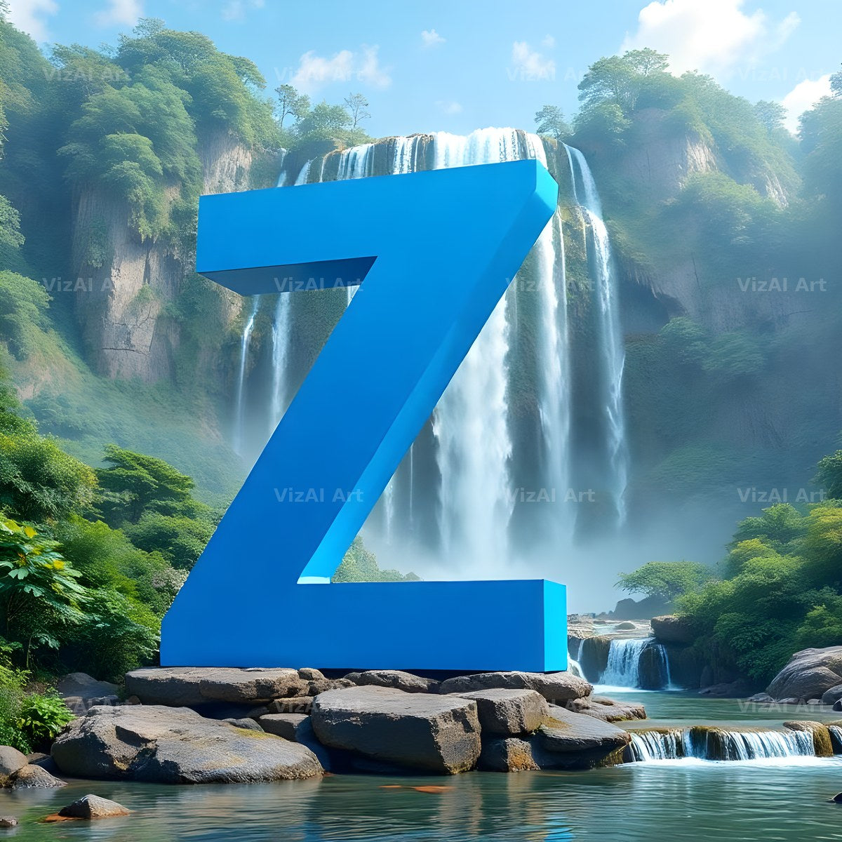 Tropical Waterfall alphabet letter Z