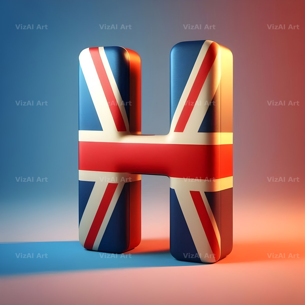 Union Jack alphabet letter H