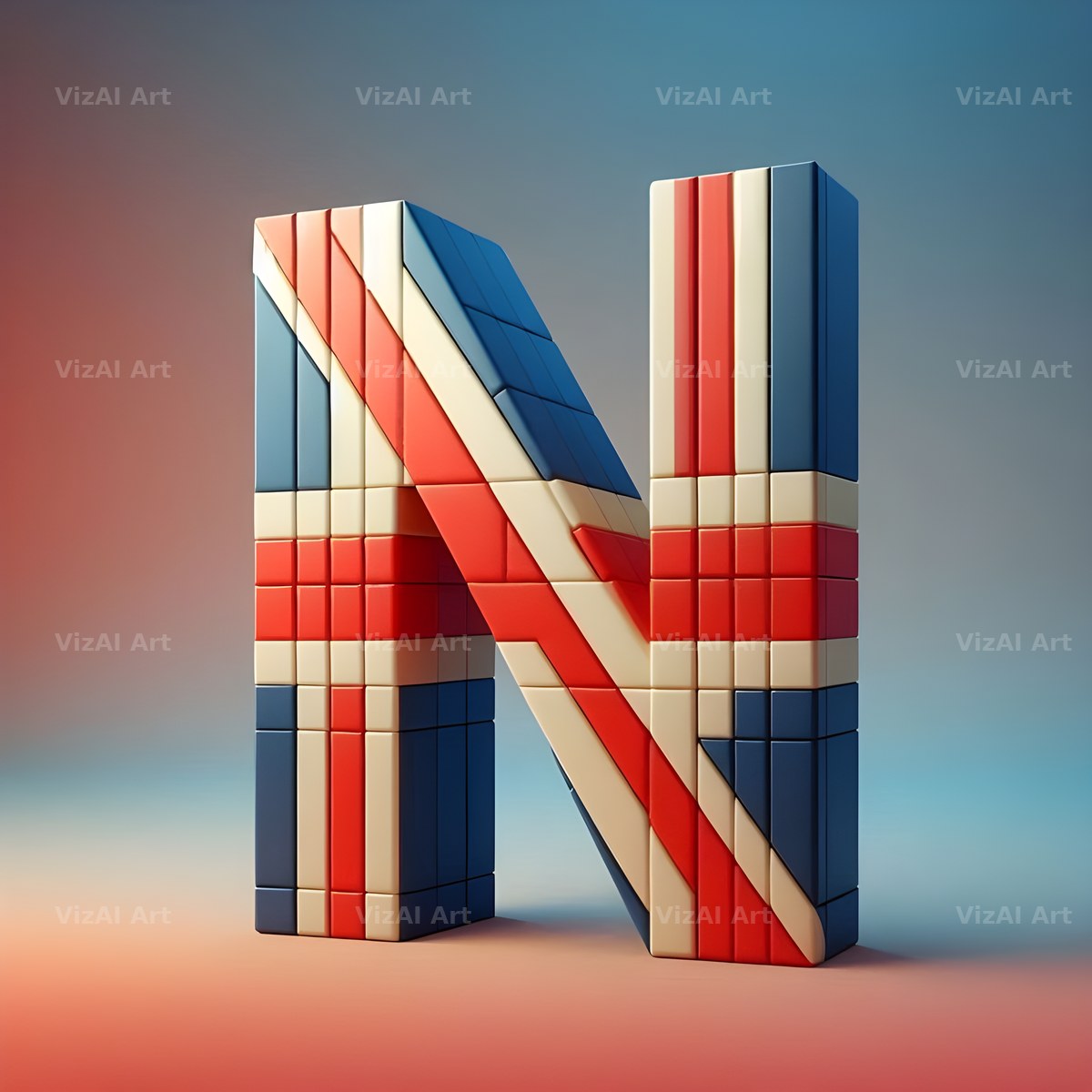 Union Jack alphabet letter N
