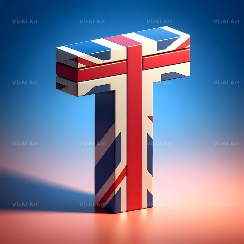 Union Jack alphabet letter T