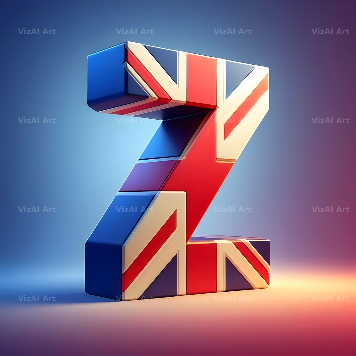 Union Jack alphabet letter Z