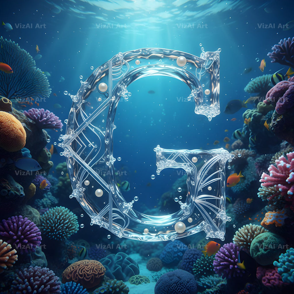 Sunken Reef Glass alphabet letter G