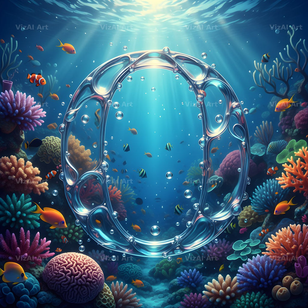 Sunken Reef Glass alphabet letter O