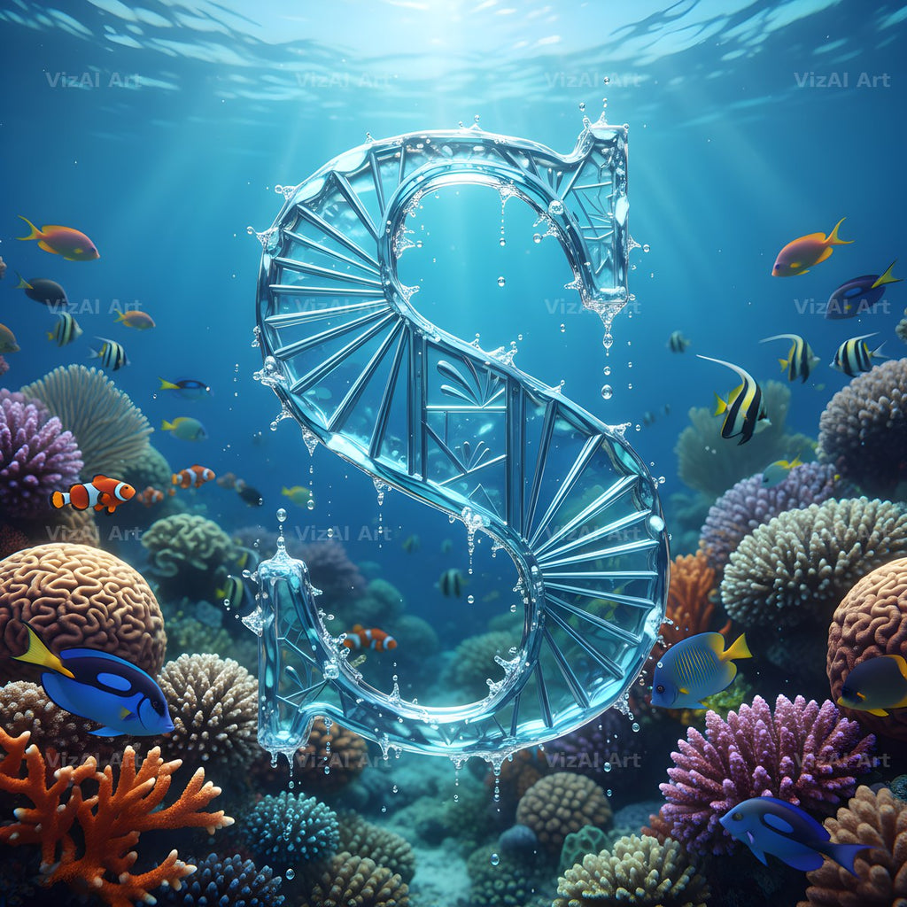 Sunken Reef Glass alphabet letter S