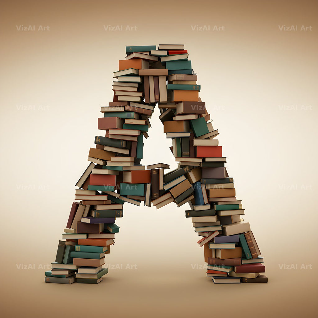 Vintage Book Spine alphabet letter A