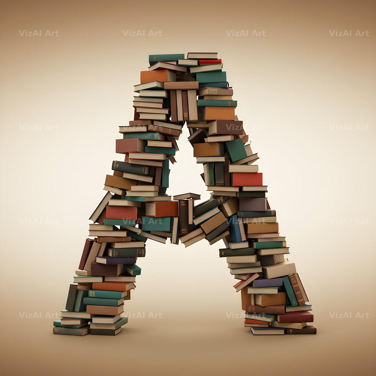 Vintage Book Spine alphabet letter A