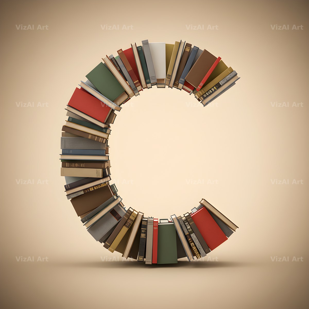 Vintage Book Spine alphabet letter C