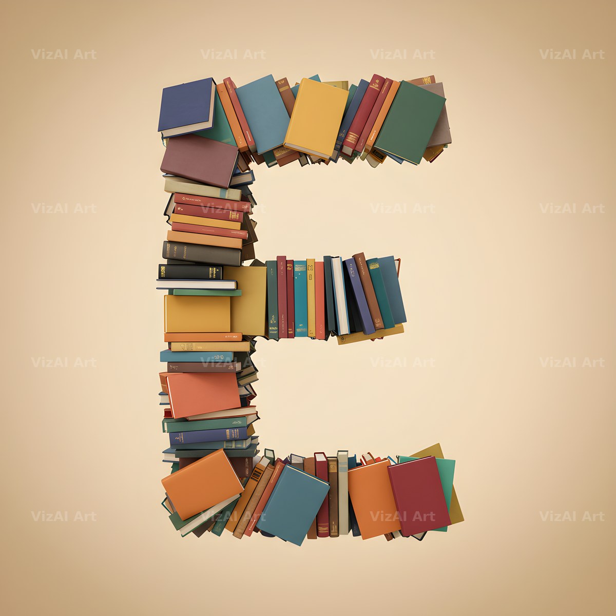 Vintage Book Spine alphabet letter E