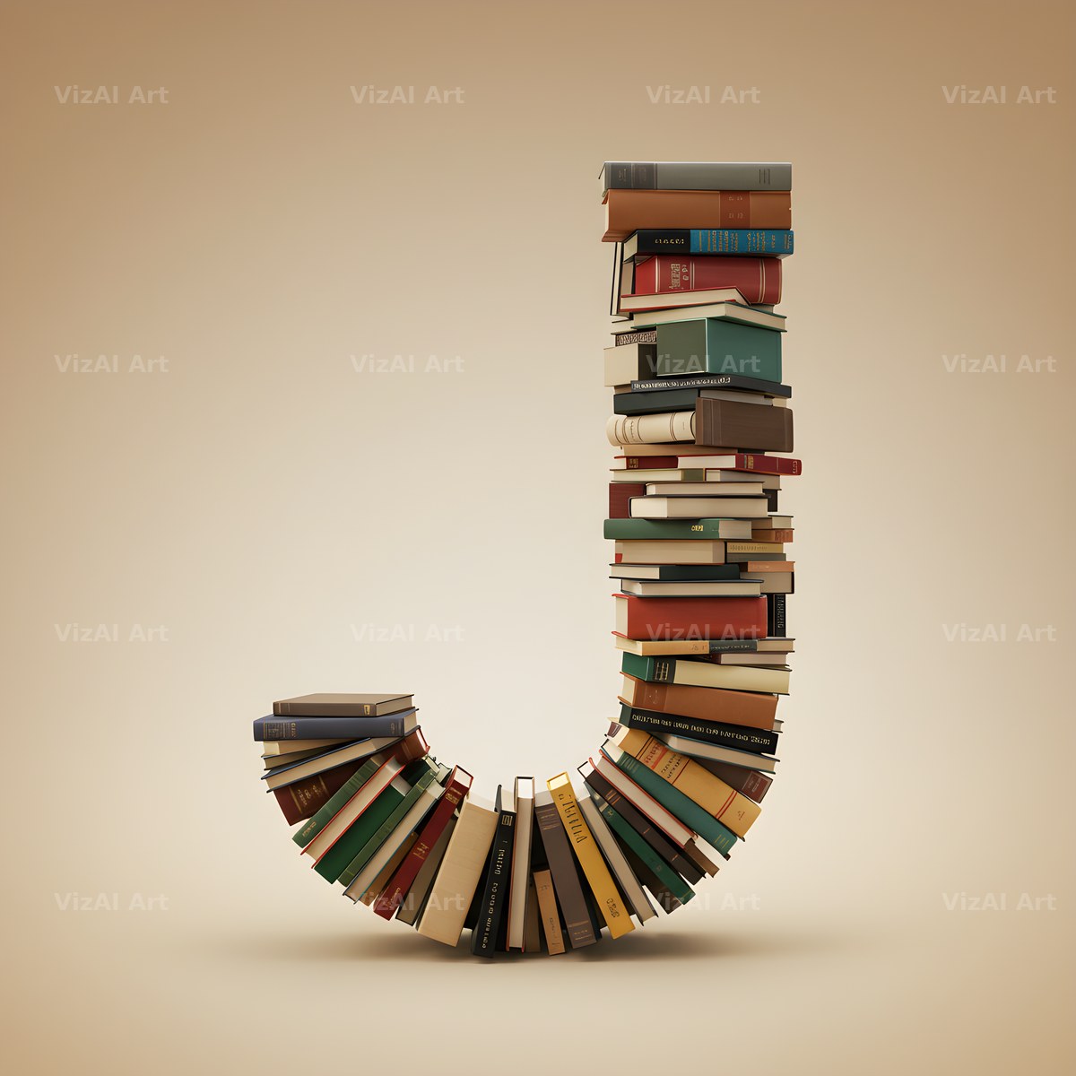 Vintage Book Spine alphabet letter J