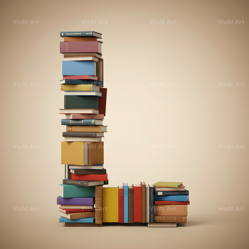 Vintage Book Spine alphabet letter L