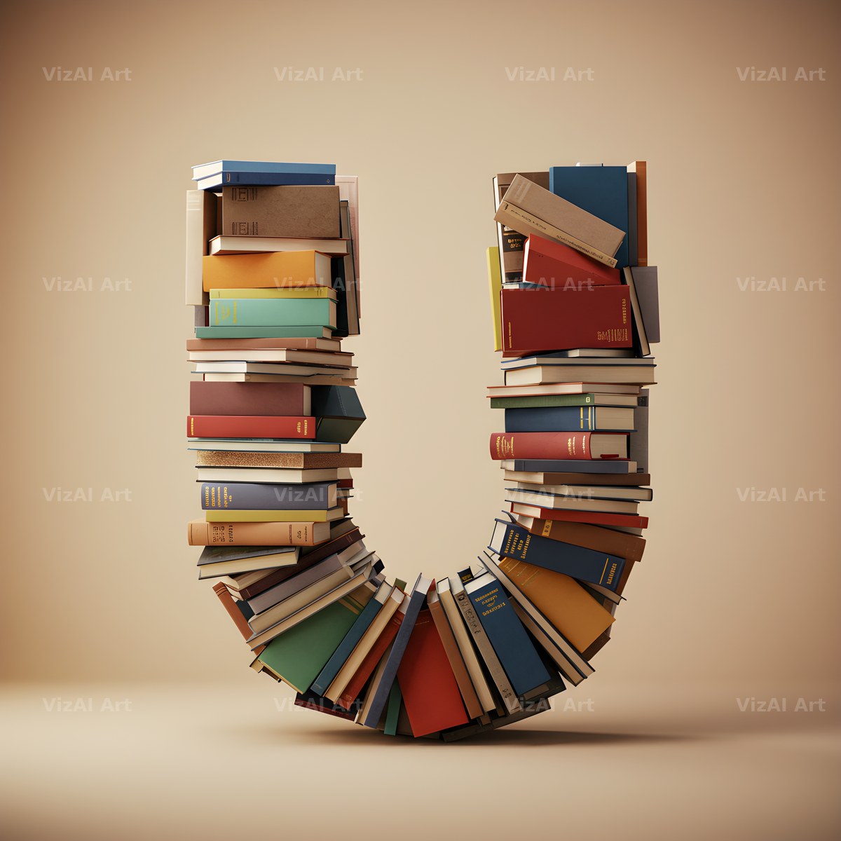 Vintage Book Spine alphabet letter U