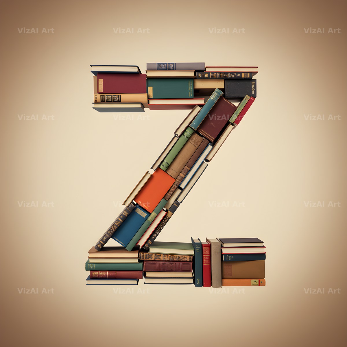 Vintage Book Spine alphabet letter Z