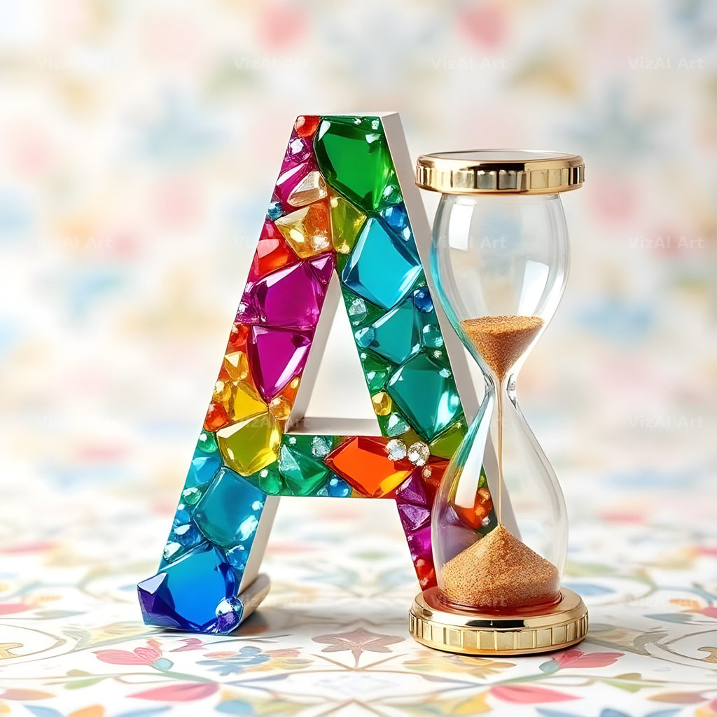 Vintage Hourglass alphabet letter A