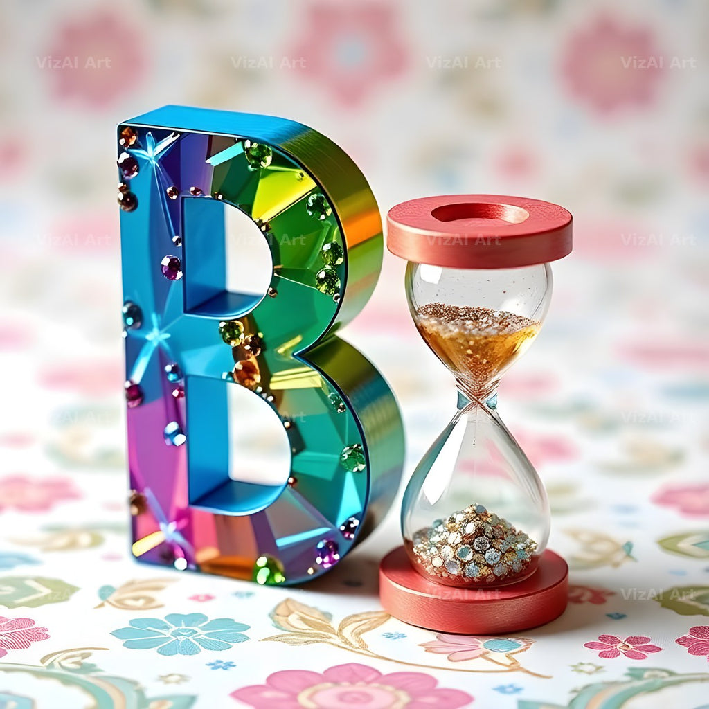 Vintage Hourglass alphabet letter B