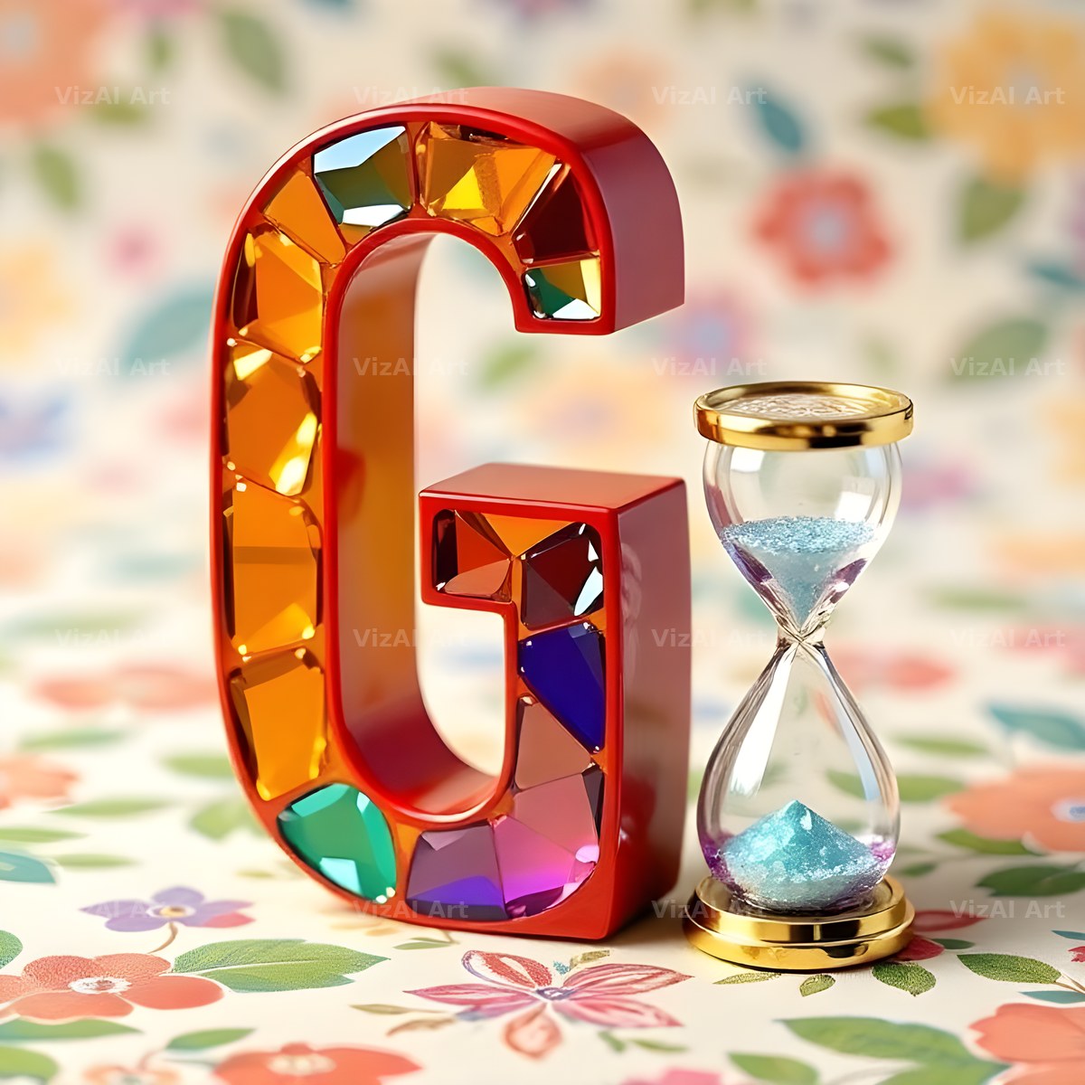 Vintage Hourglass alphabet letter G