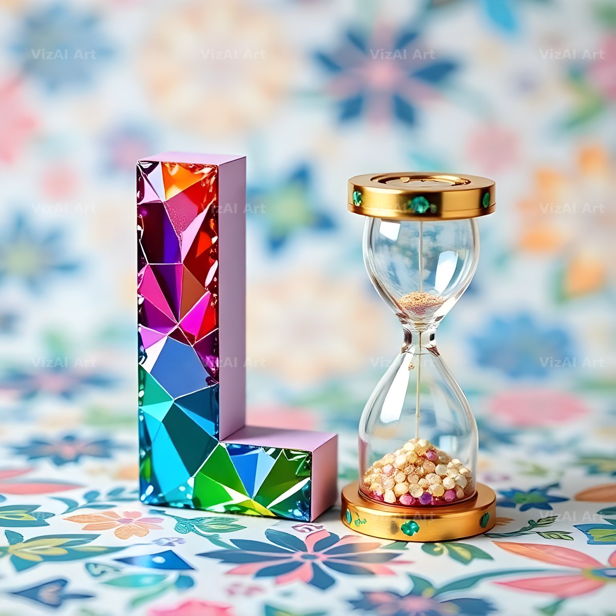 Vintage Hourglass alphabet letter L