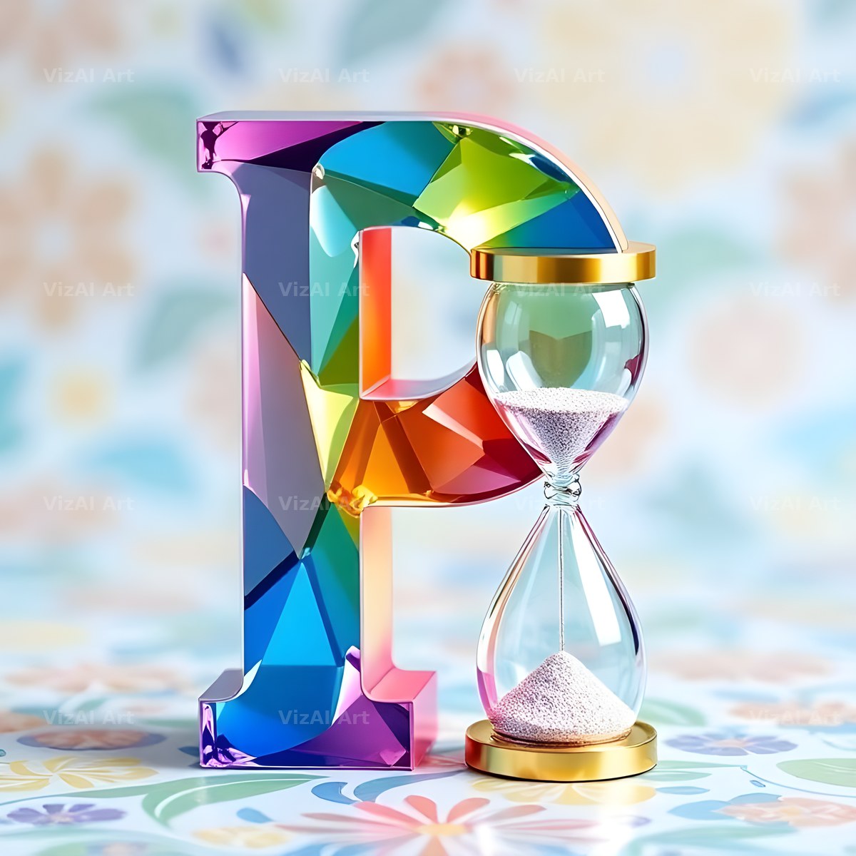 Vintage Hourglass alphabet letter P