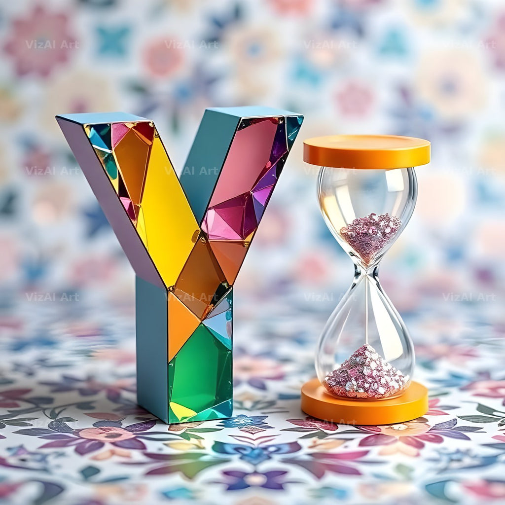 Vintage Hourglass alphabet letter Y