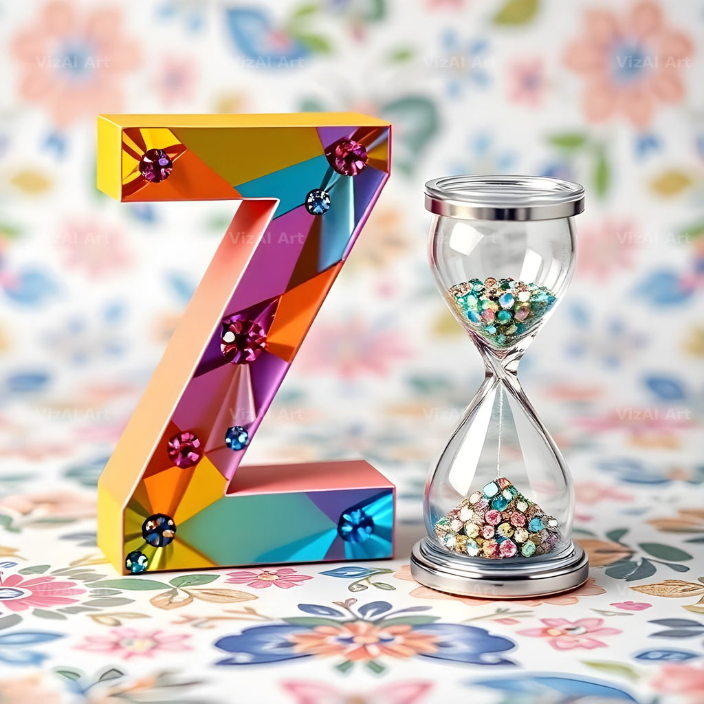 Vintage Hourglass alphabet letter Z