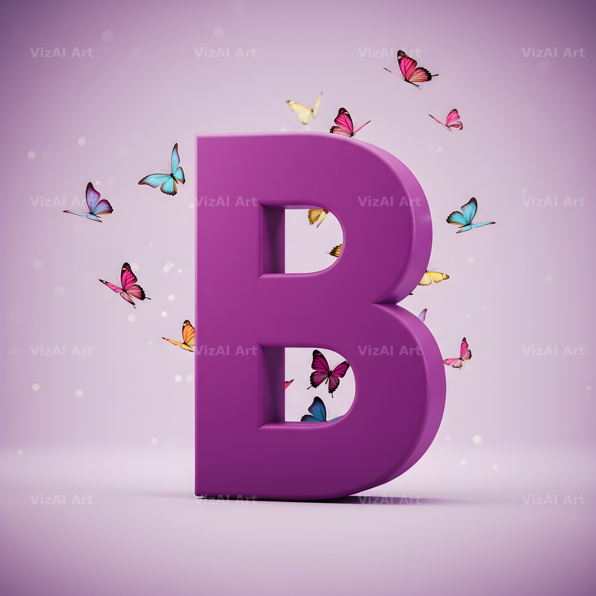 Violet Butterfly Flutter alphabet letter B