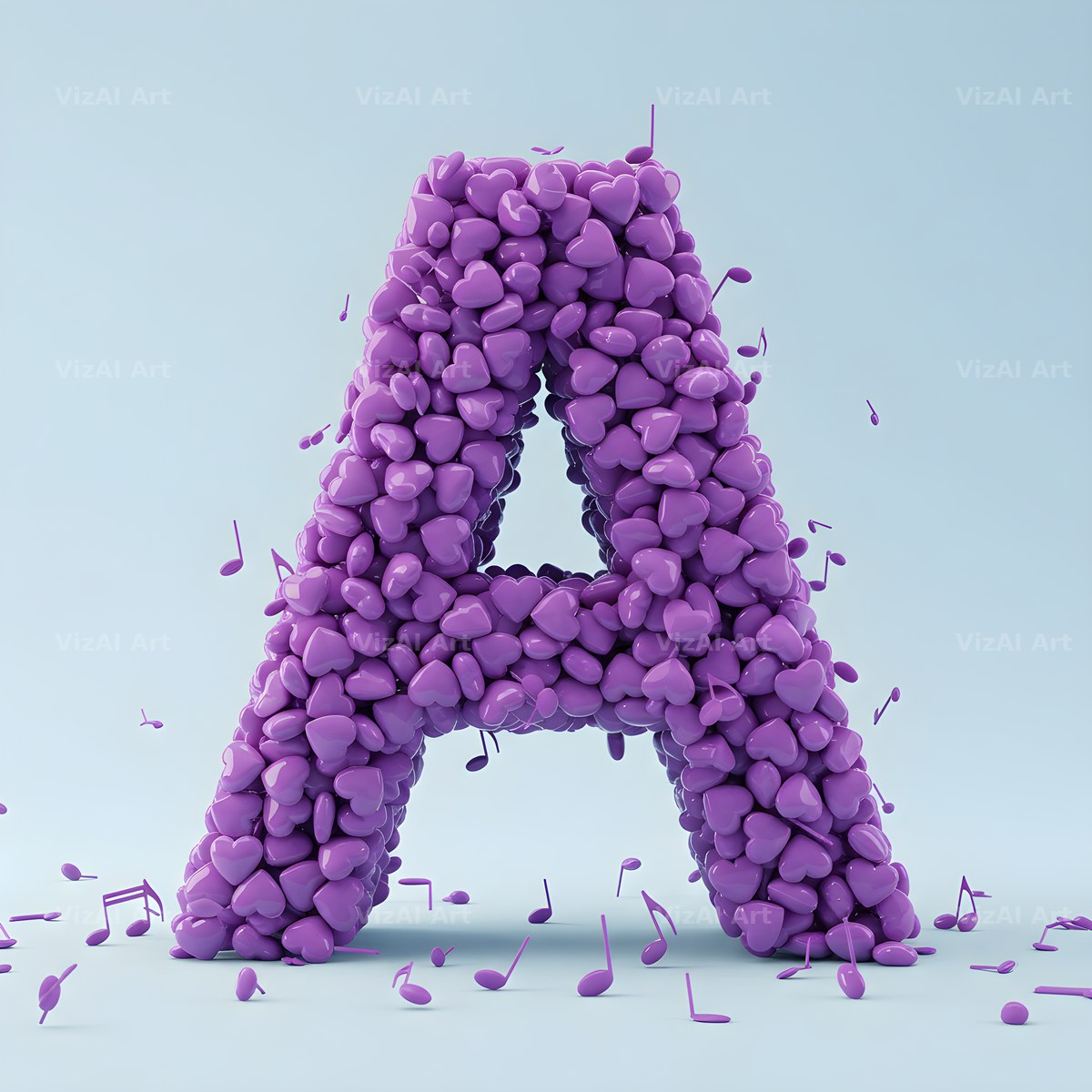 Violet Petal alphabet letter A