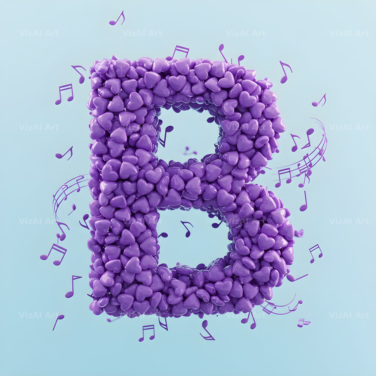Violet Petal alphabet letter B