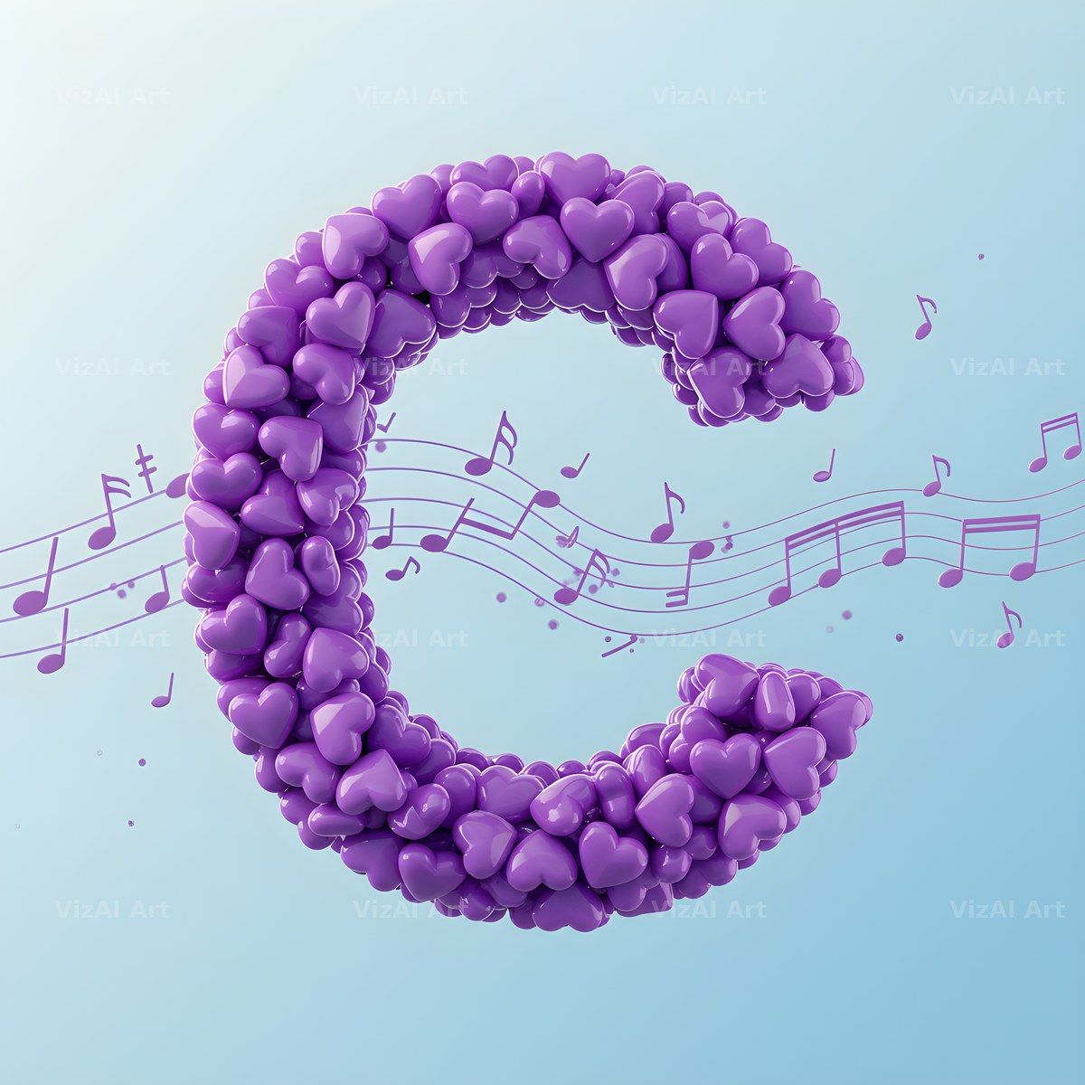 Violet Petal alphabet letter C