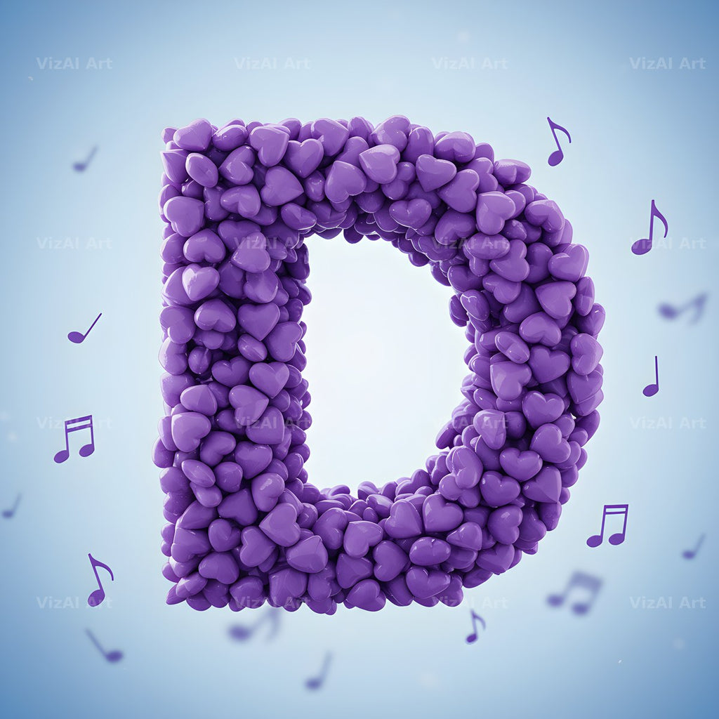 Violet Petal alphabet letter D
