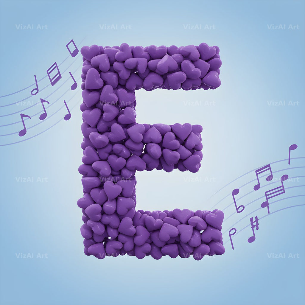 Violet Petal alphabet letter E