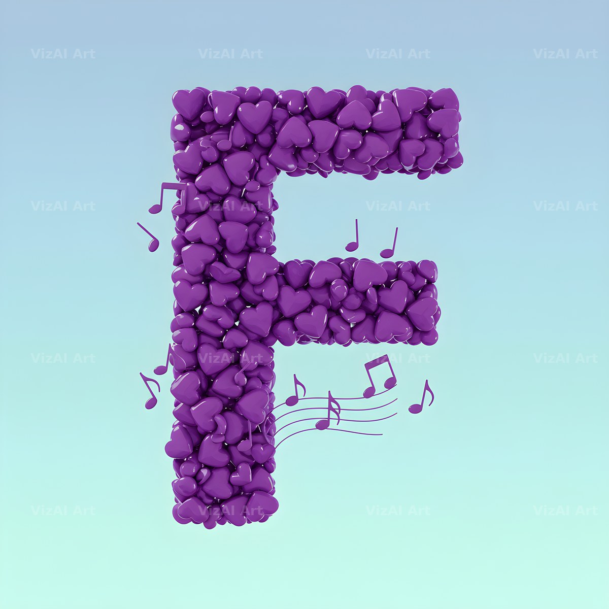 Violet Petal alphabet letter F