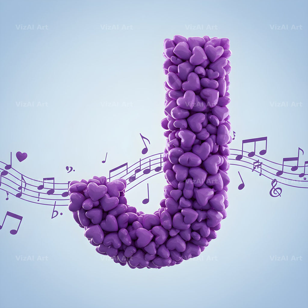 Violet Petal alphabet letter J