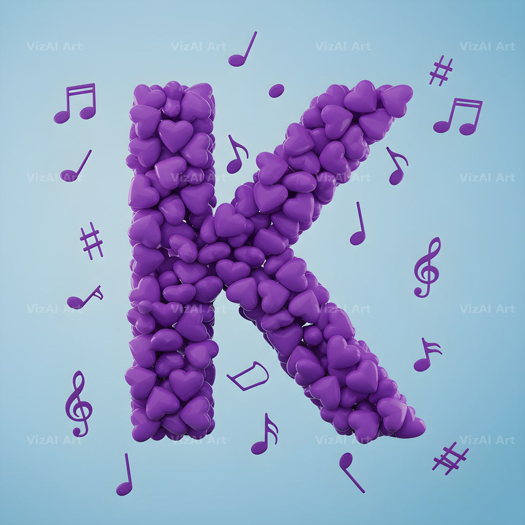 Violet Petal alphabet letter K