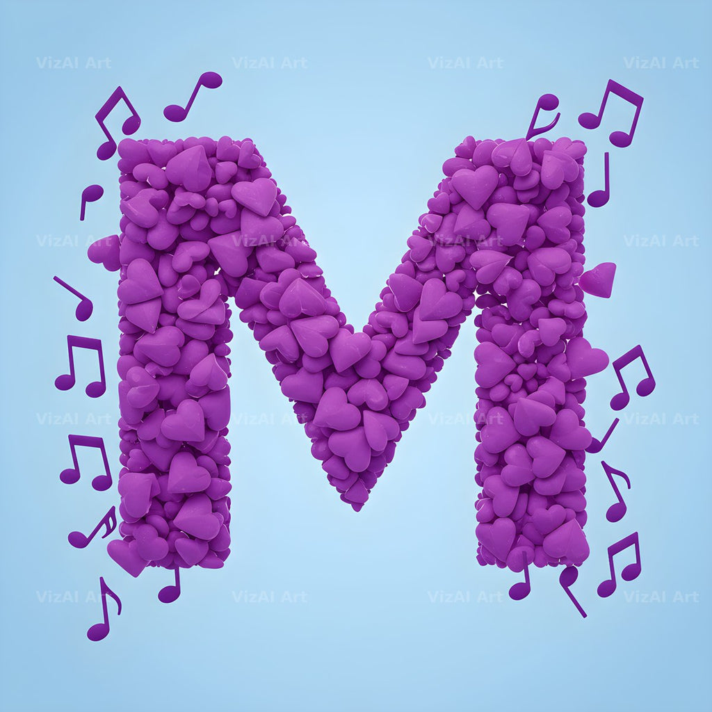 Violet Petal alphabet letter M