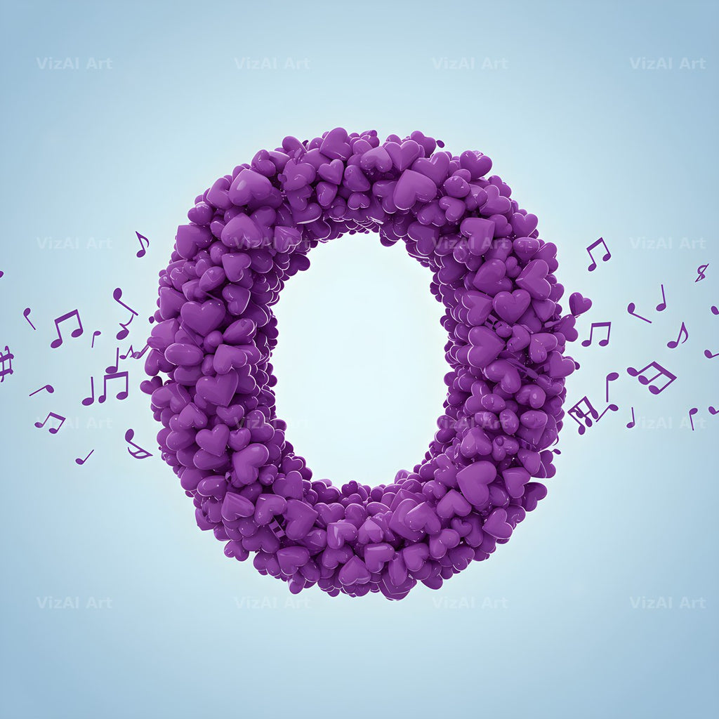 Violet Petal alphabet letter O