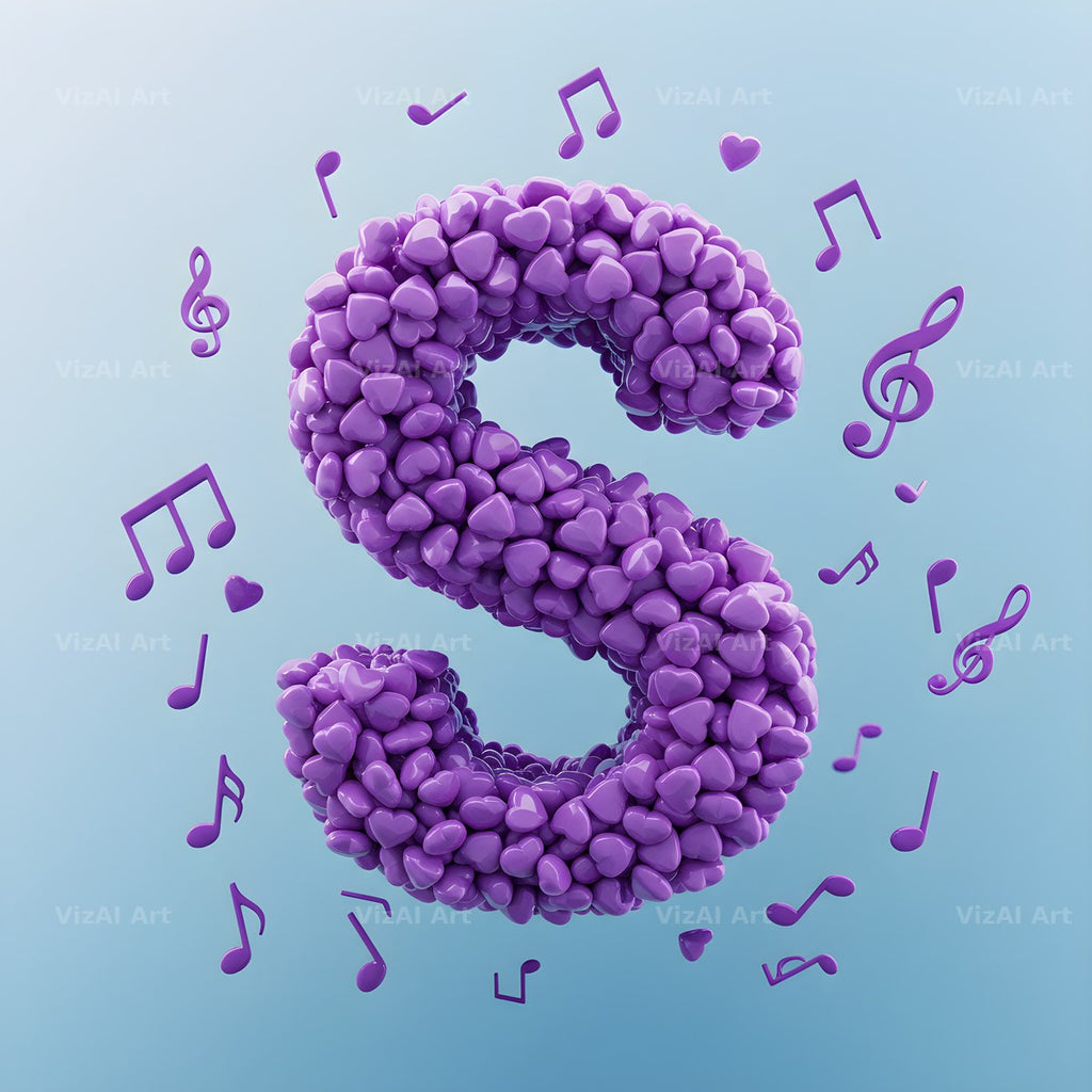 Violet Petal alphabet letter S
