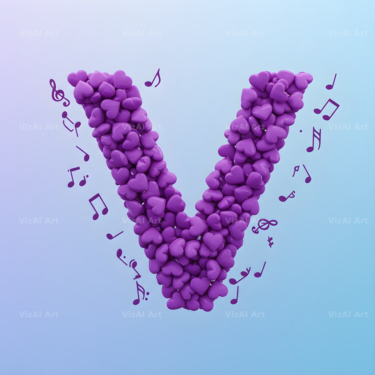 Violet Petal alphabet letter V