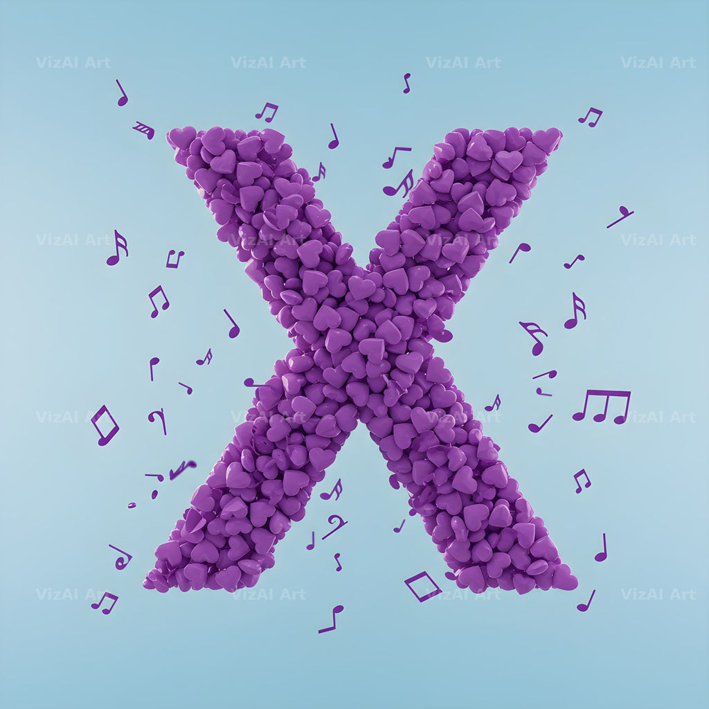 Violet Petal alphabet letter X